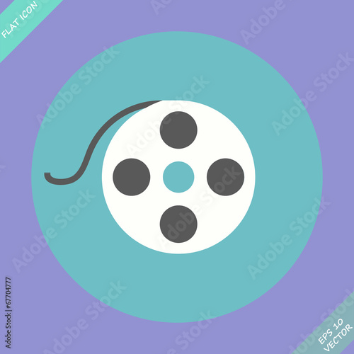 Camera web icon in circle - vector illustration