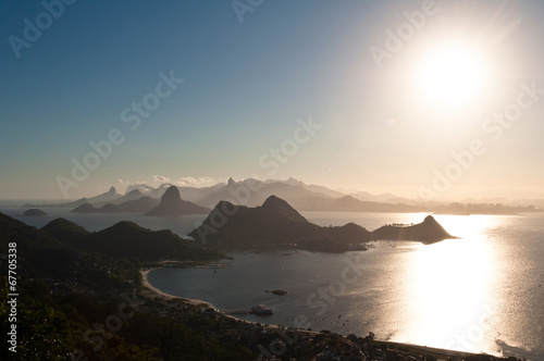Fototapeta Naklejka Na Ścianę i Meble -  Beautiful Panoramic View of Rio de Janeiro Mountains