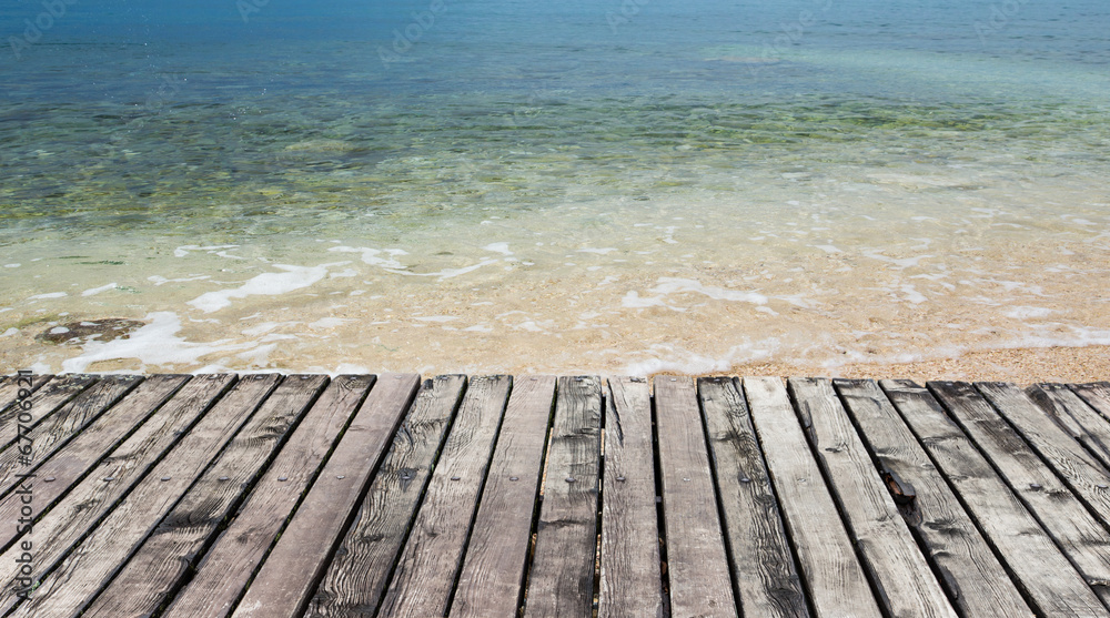 Fototapeta premium Wooden pier with sea.