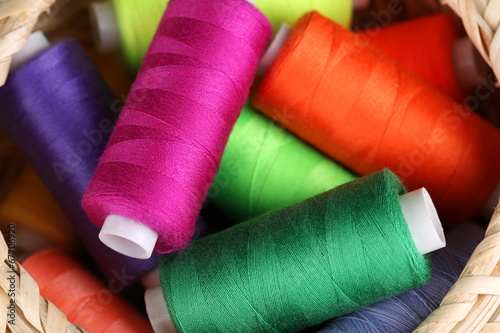 Multicolor sewing threads background