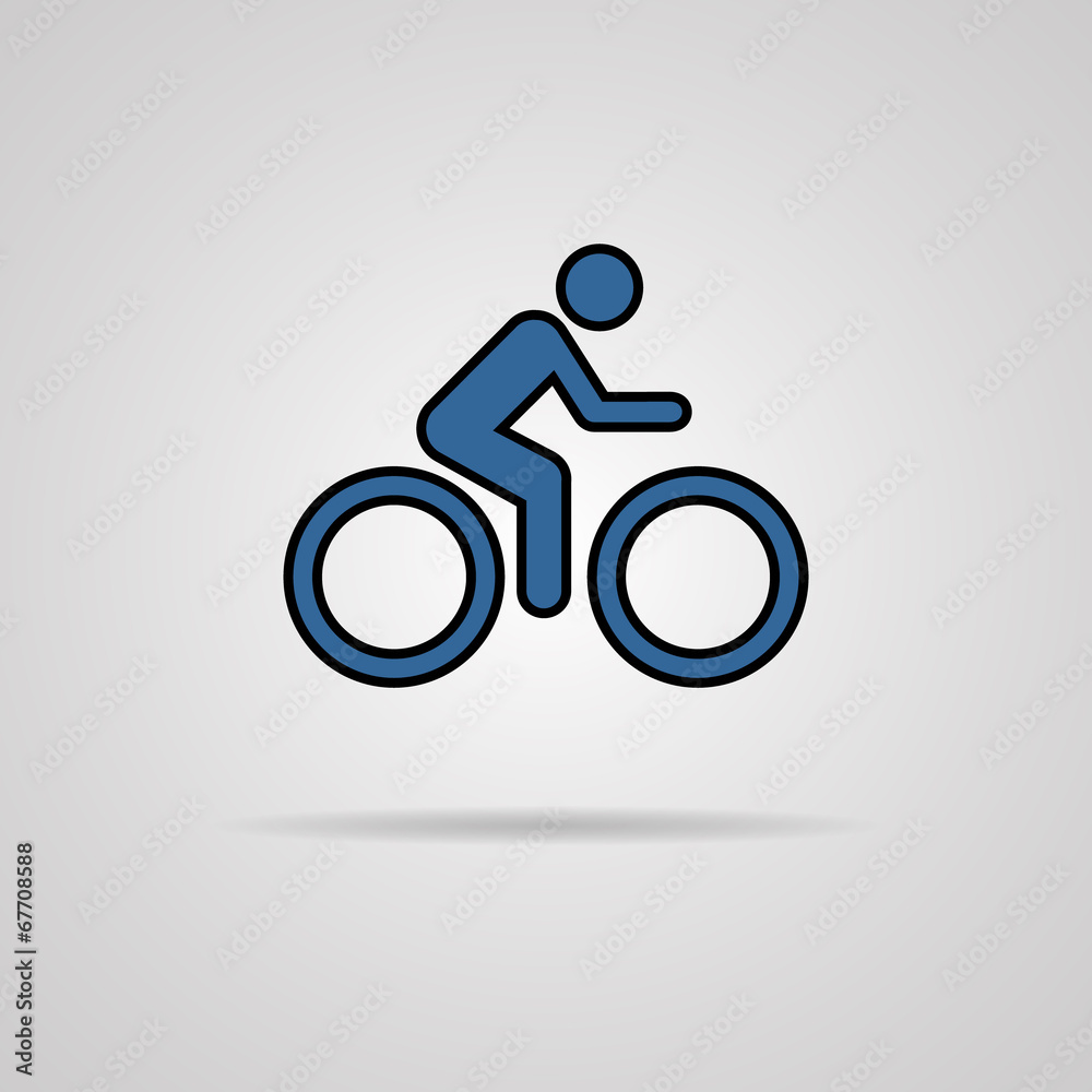 Cycling graphic symbol with shadow. Cycling graphic symbol with shadow.