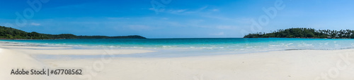 Panorama of the tropical sandy beach of Koh Kood  Thailand sea