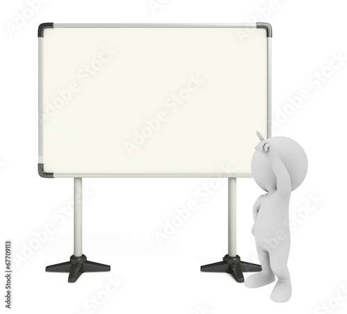 White character with display board © pixdesign123
