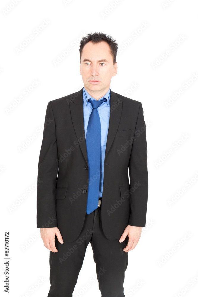 Handsome businessman doing different expressions in different sets of clothes: sadness Handsome businessman doing different expressions in different sets of clothes: sadness
