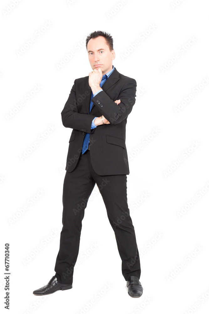 Handsome businessman doing different expressions in different sets of clothes: arms crossed Handsome businessman doing different expressions in different sets of clothes: arms crossed