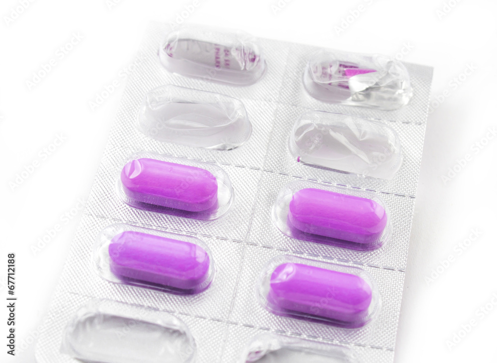 drug in package on white background drug in package on white background