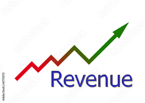 diagram upwards revenue with color gradient
