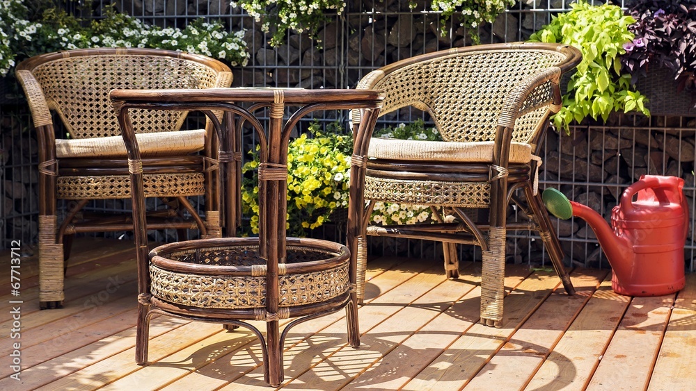 patio with garden furniture