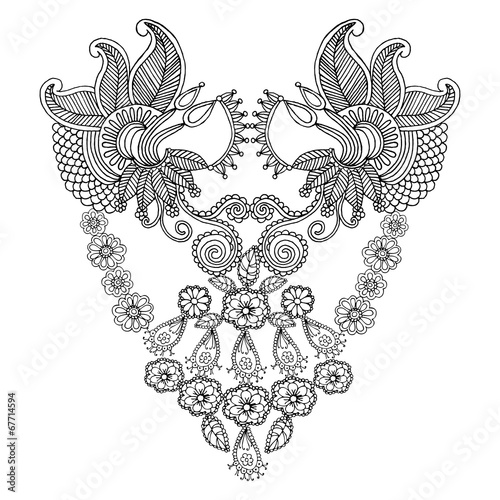 Neckline embroidery pattern