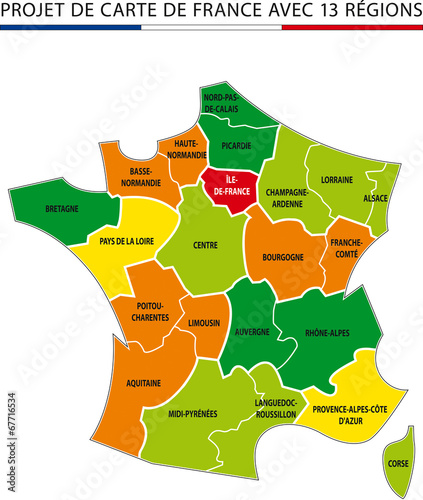 carte de france 13 regions kazy
