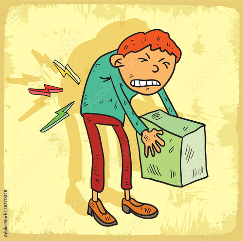Cartoon back pain illustration