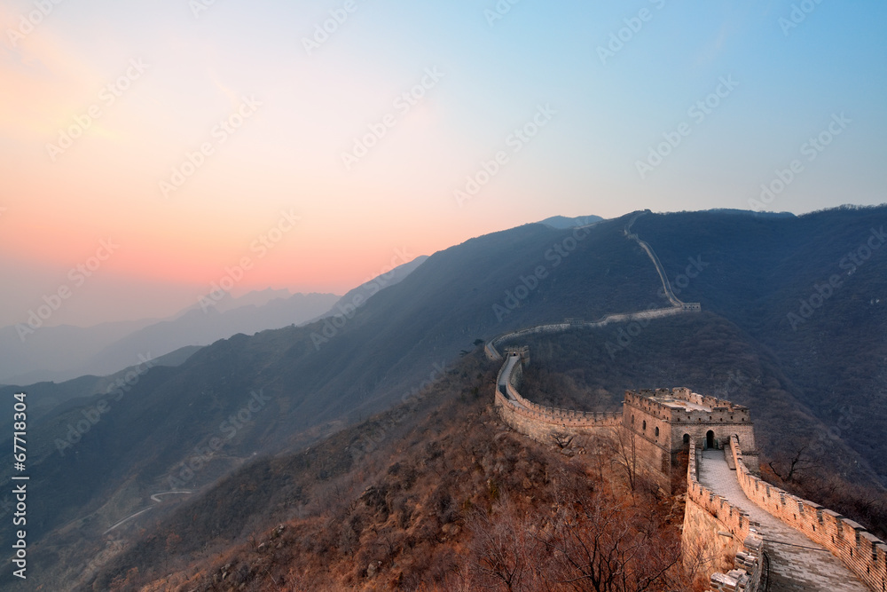 Fototapeta premium Great Wall sunset