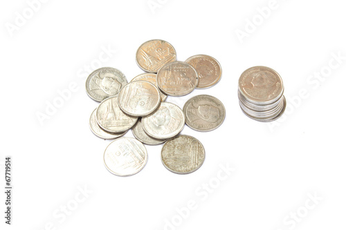 Thai coins one baht