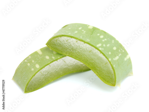 Fresh aloe vera leaves isolated on white