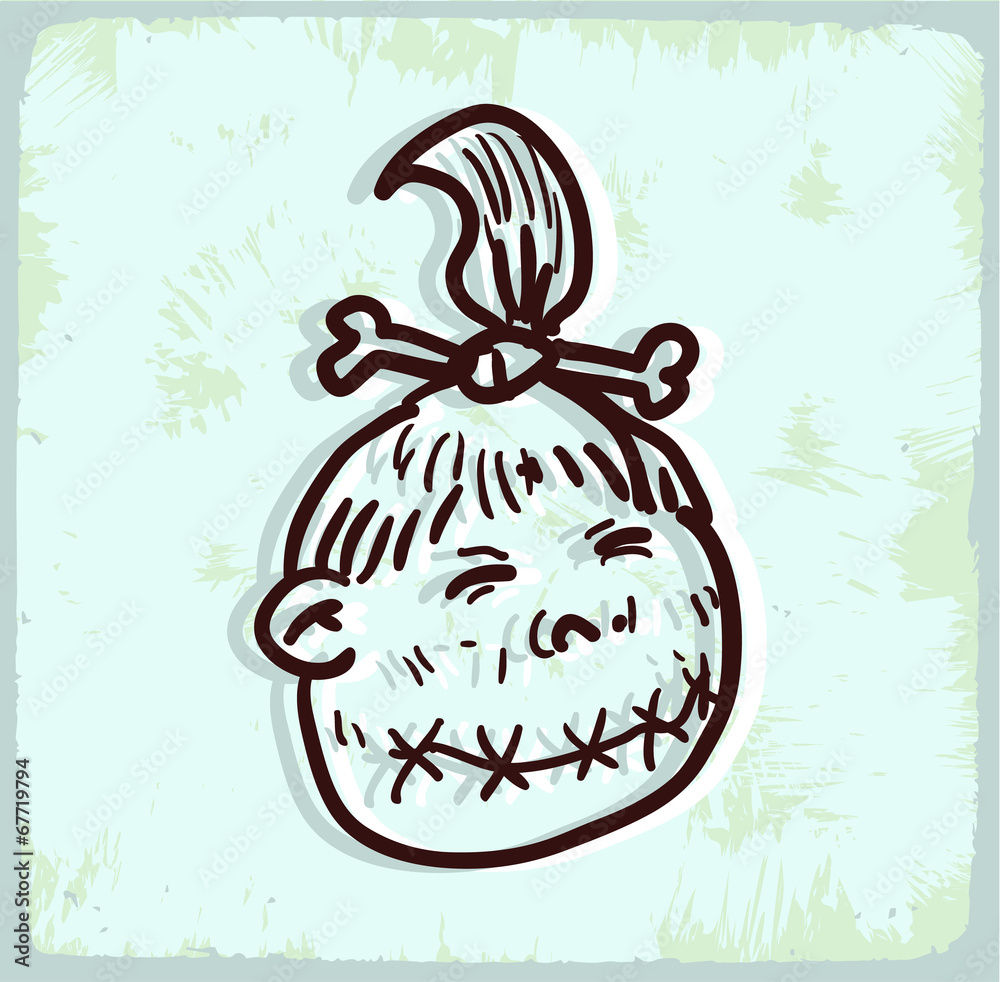 Cartoon shrunken head illustration Stock Vector | Adobe Stock