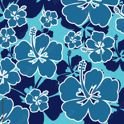 Seamless pattern with Hibiscus flower