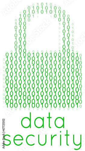 Digital Data Security Lock Text