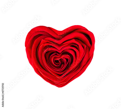 Heart-shaped red rose