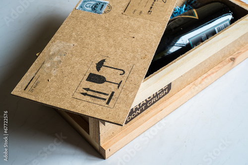 Champagne bottle received by mail