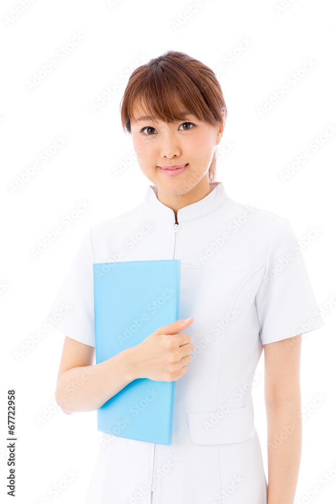 young asian nurse on white background young asian nurse on white background