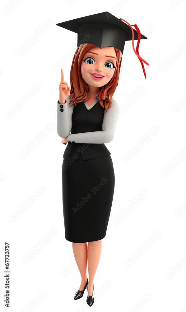 Young Business Woman with graduate hat Young Business Woman with graduate hat