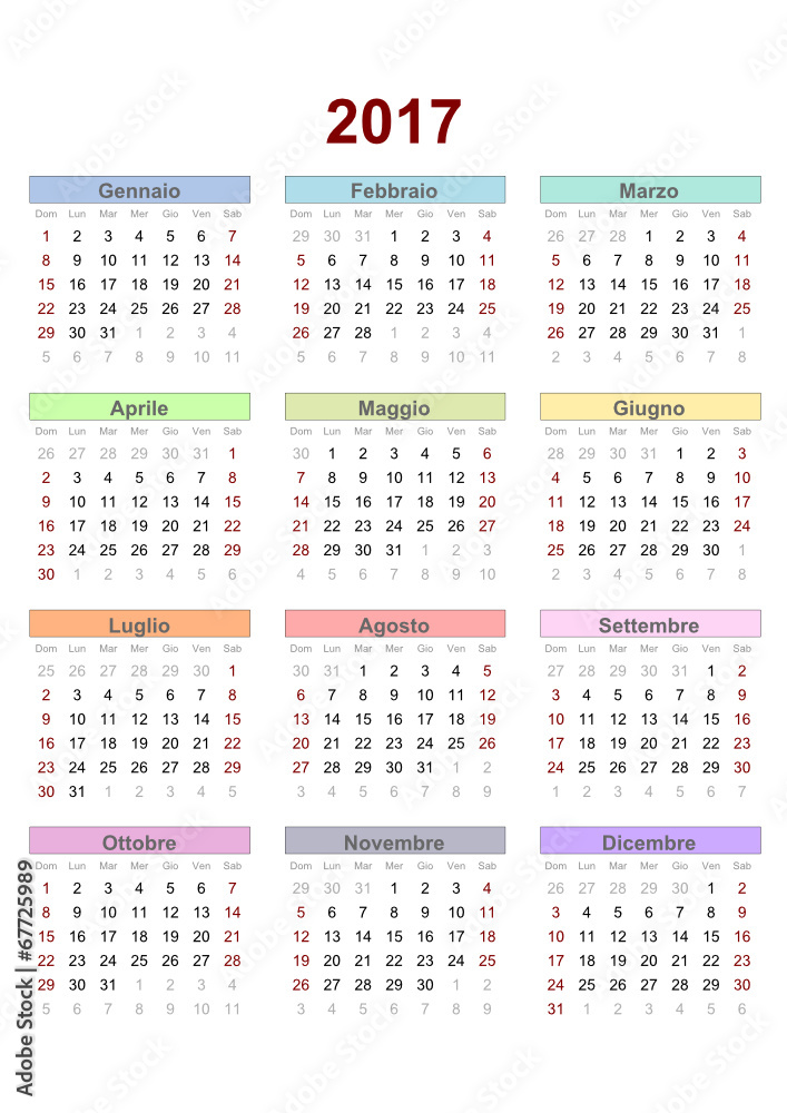 italian calendar