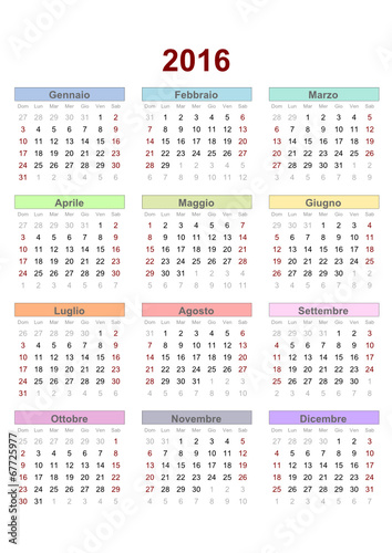 italian calendar