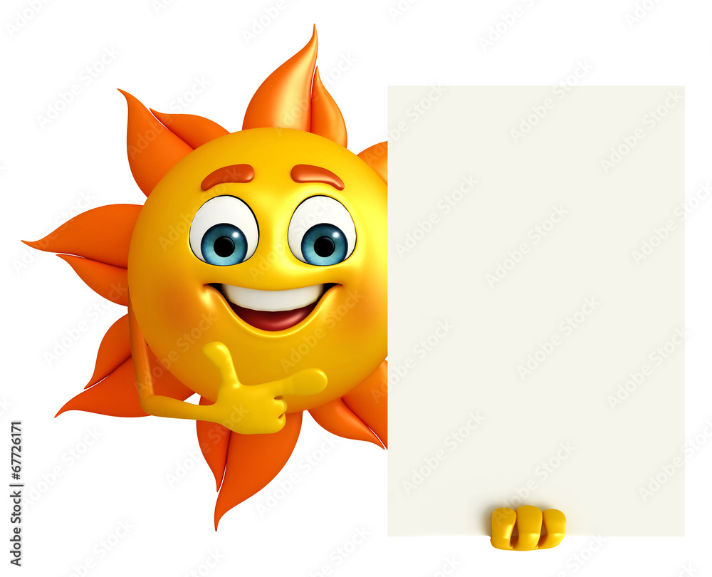 Sun Character With sign board
