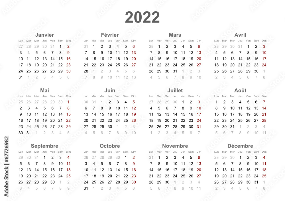 french calendar
