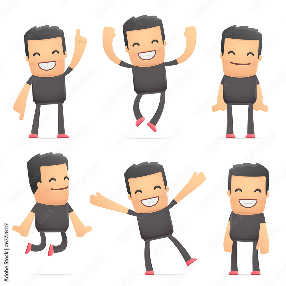 set of bad guy character in different poses set of bad guy character in different poses