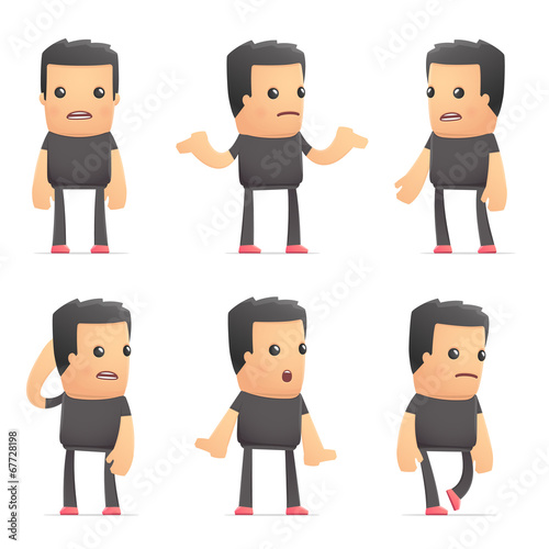 set of bad guy character in different poses