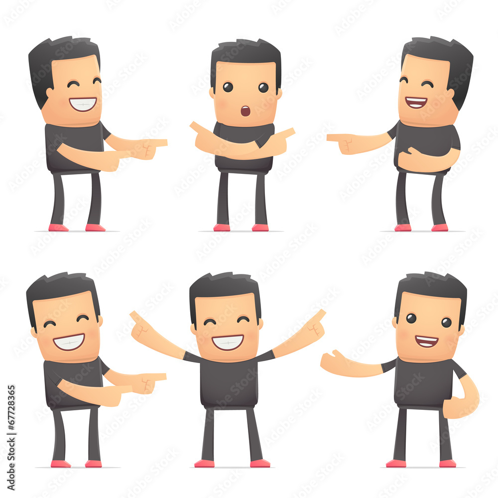 set of bad guy character in different poses