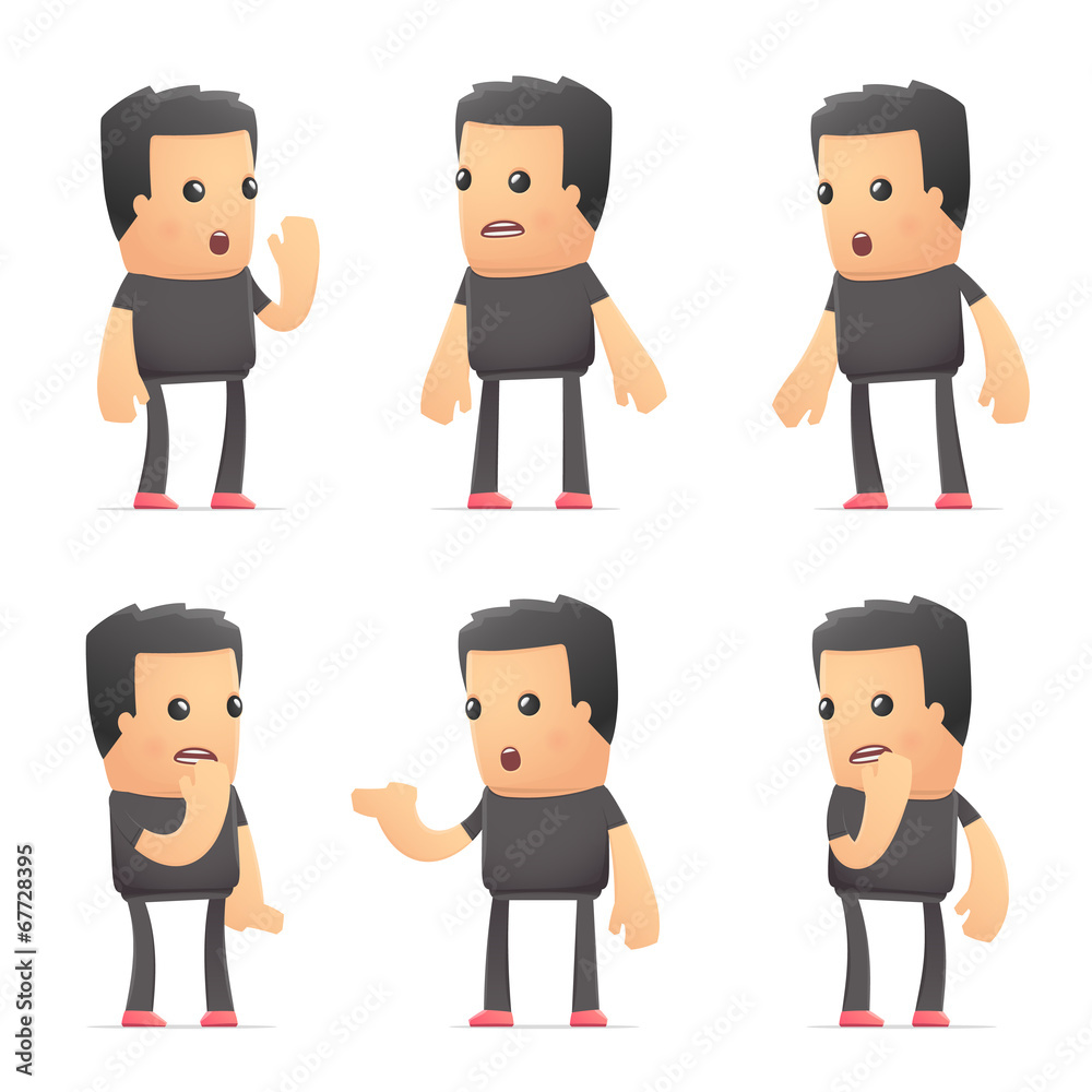 set of bad guy character in different poses set of bad guy character in different poses
