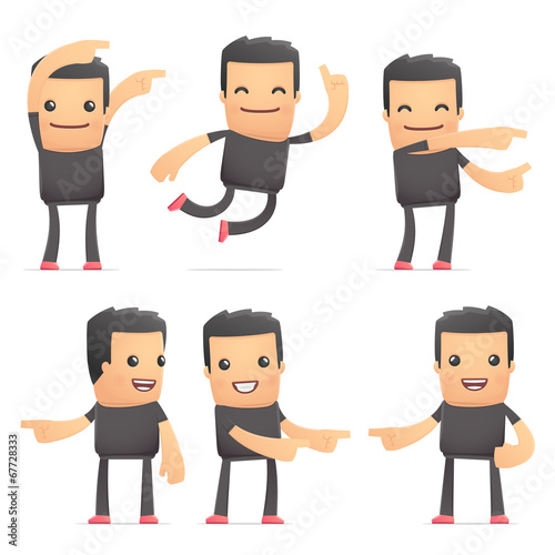 set of bad guy character in different poses
