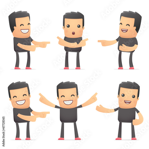 set of bad guy character in different poses