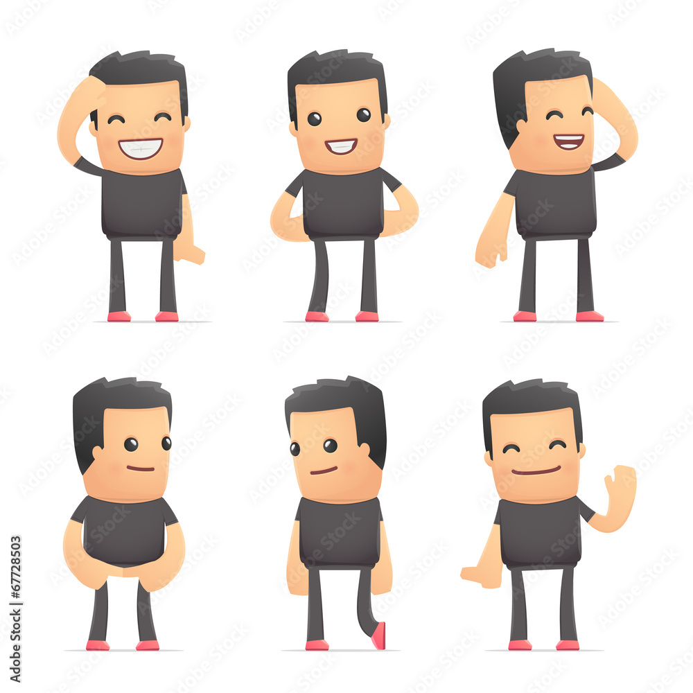set of bad guy character in different poses set of bad guy character in different poses