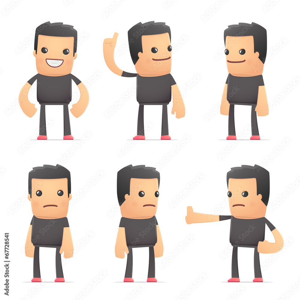 set of bad guy character in different poses set of bad guy character in different poses
