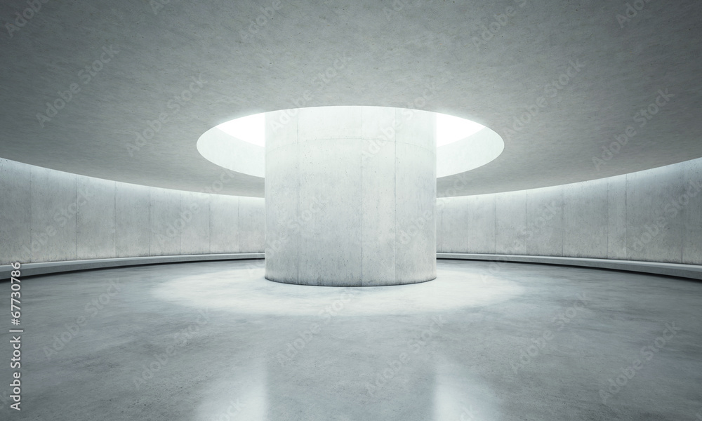 empty concrete open space interior with sunlight - obrazy, fototapety, plakaty 