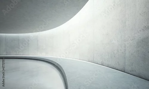 Obraz puste betonowe wnętrze otwartej przestrzeni z promieni słonecznych