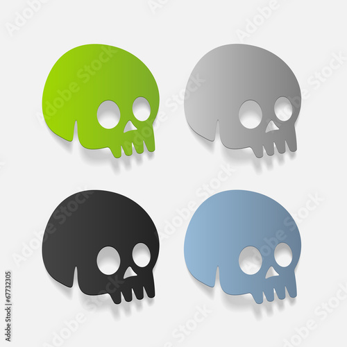 realistic design element: skull