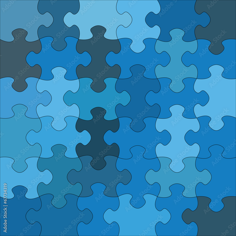 Another  Colorful blank puzzle of 36 elements. Raster