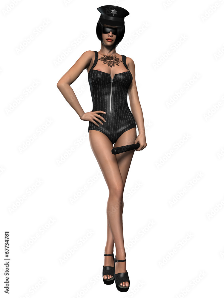 Sexy woman posing with police outfit Sexy woman posing with police outfit