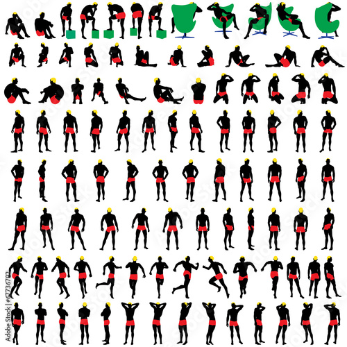 100 naked mens silhouettes