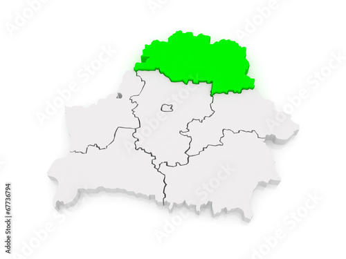 Map of Vitebsk region. Belarus.