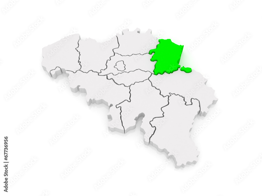 Map of Limburg. Belgium.