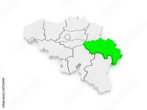 Map of Liege. Belgium.