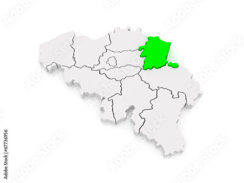 Map of Limburg. Belgium.