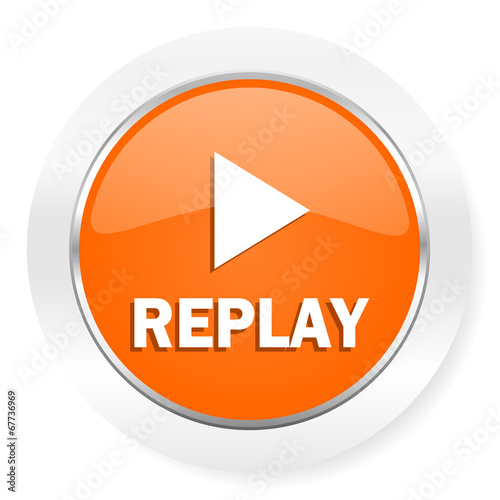 replay orange computer icon