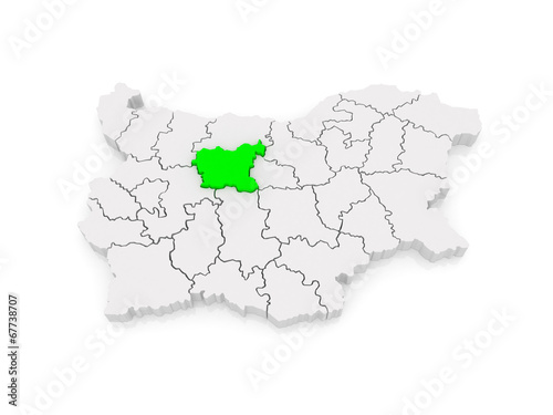 Map of Lovech Province. Bulgaria.