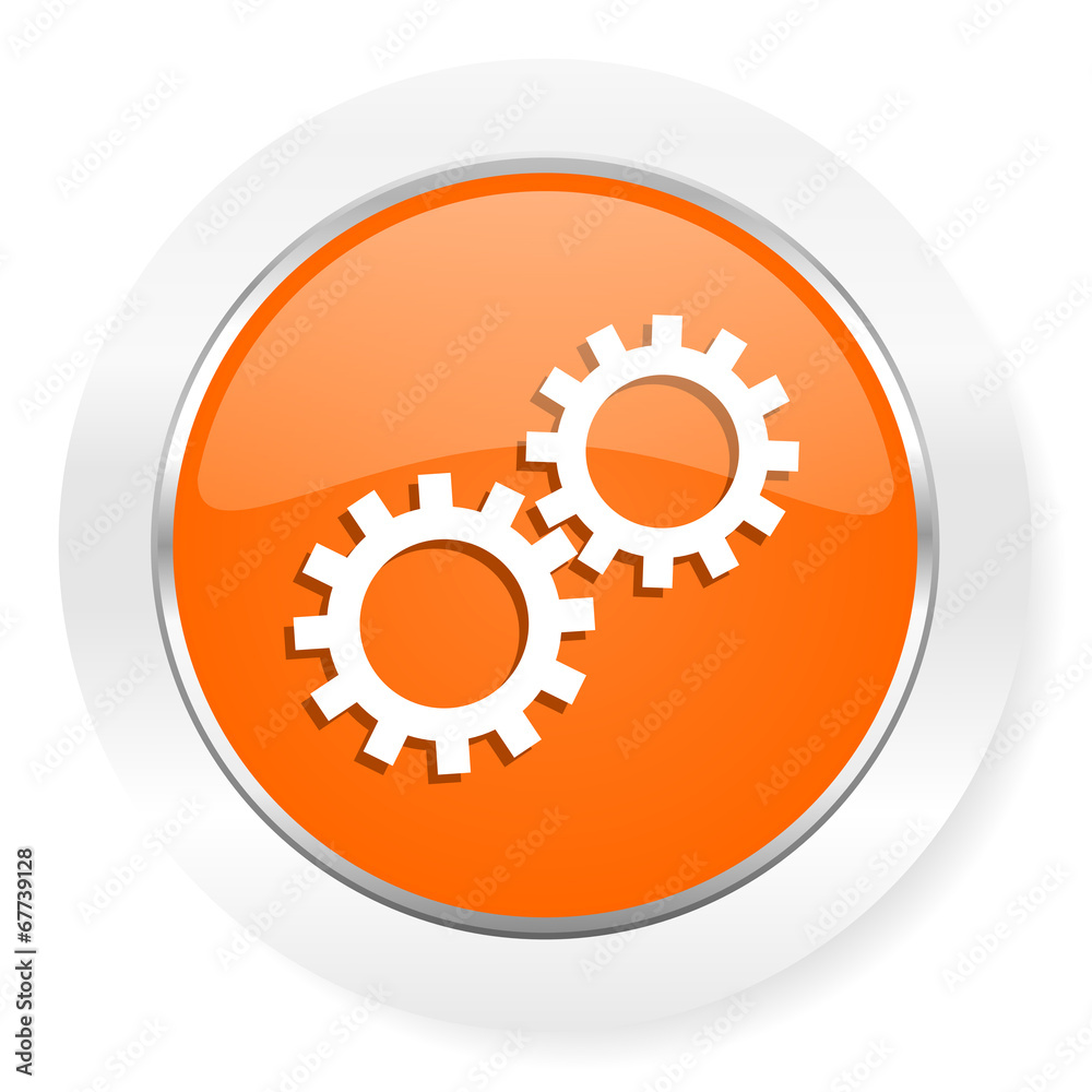 gear orange computer icon gear orange computer icon